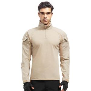 imageFREE SOLDIER Mens Tactical Military Shirts 14 Zip Long Sleeve Combat Shirts Airsoft Paintball Uniforms with Pockets
