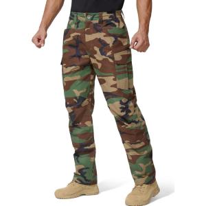 imageFREE SOLDIER Mens Tactical Pants Water Resistant Ripstop Cargo Work Lightweight EDC Hiking Pants with Multi PocketsCamo