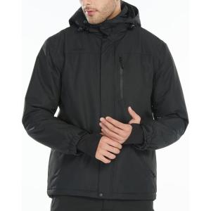 imageFREE SOLDIER Mens Waterproof Ski Snow Jacket Fleece Lined Warm Winter Rain Jacket with Hood Fully Taped Seams