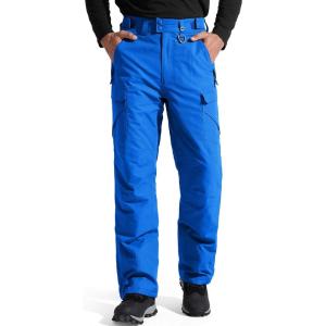 imageFREE SOLDIER Mens Waterproof Snow Insulated Pants Winter Skiing Snowboarding Pants with Zipper PocketsMarina Blue