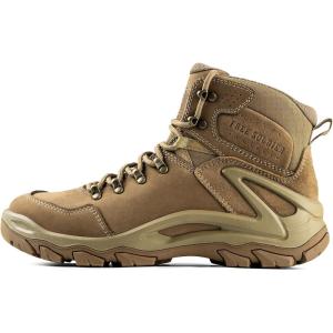 imageFREE SOLDIER Mens Waterproof Tactical Hiking Boots Combat Work Boots Desert Military BootsBrown