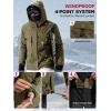 imageFREE SOLDIER Mens Waterproof Ski Jacket Fleece Lined Warm Winter Snow Coat with Hood Fully Taped SeamsArmy Green