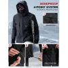 imageFREE SOLDIER Mens Waterproof Ski Jacket Fleece Lined Warm Winter Snow Coat with Hood Fully Taped SeamsBlack