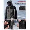 imageFREE SOLDIER Mens Waterproof Ski Jacket Fleece Lined Warm Winter Snow Coat with Hood Fully Taped SeamsGray Black