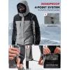 imageFREE SOLDIER Mens Waterproof Ski Jacket Fleece Lined Warm Winter Snow Coat with Hood Fully Taped SeamsHeather Gray