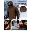 imageFREE SOLDIER Mens Waterproof Ski Jacket Fleece Lined Warm Winter Snow Coat with Hood Fully Taped SeamsNut Brown