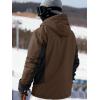 imageFREE SOLDIER Mens Waterproof Ski Jacket Fleece Lined Warm Winter Snow Coat with Hood Fully Taped SeamsNut Brown