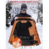imageFREE SOLDIER Mens Waterproof Ski Jacket Fleece Lined Warm Winter Snow Coat with Hood Fully Taped SeamsOrange