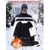 imageFREE SOLDIER Mens Waterproof Ski Jacket Fleece Lined Warm Winter Snow Coat with Hood Fully Taped SeamsWhite Black