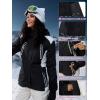 imageFREE SOLDIER Womens Waterproof Ski Snow Jacket Warm Fleece Lined Winter Rain Jacket with Hood Fully Taped SeamsBlack White