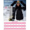 imageFREE SOLDIER Womens Waterproof Ski Snow Jacket Warm Fleece Lined Winter Rain Jacket with Hood Fully Taped SeamsBlack White