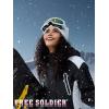 imageFREE SOLDIER Womens Waterproof Ski Snow Jacket Warm Fleece Lined Winter Rain Jacket with Hood Fully Taped SeamsBlack White