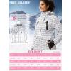 imageFREE SOLDIER Womens Waterproof Ski Snow Jacket Warm Fleece Lined Winter Rain Jacket with Hood Fully Taped SeamsGeometric