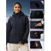 imageFREE SOLDIER Womens Waterproof Ski Snow Jacket Warm Fleece Lined Winter Rain Jacket with Hood Fully Taped SeamsMidnight Navy