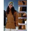 imageFREE SOLDIER Womens Waterproof Ski Snow Jacket Warm Fleece Lined Winter Rain Jacket with Hood Fully Taped SeamsNut Brown