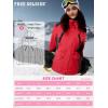 imageFREE SOLDIER Womens Waterproof Ski Snow Jacket Warm Fleece Lined Winter Rain Jacket with Hood Fully Taped SeamsUrban Red