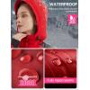 imageFREE SOLDIER Womens Waterproof Ski Snow Jacket Warm Fleece Lined Winter Rain Jacket with Hood Fully Taped SeamsUrban Red