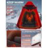 imageFREE SOLDIER Womens Waterproof Ski Snow Jacket Warm Fleece Lined Winter Rain Jacket with Hood Fully Taped SeamsUrban Red