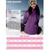 imageFREE SOLDIER Womens Waterproof Ski Snow Jacket Warm Fleece Lined Winter Rain Jacket with Hood Fully Taped SeamsViolet Purple