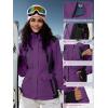 imageFREE SOLDIER Womens Waterproof Ski Snow Jacket Warm Fleece Lined Winter Rain Jacket with Hood Fully Taped SeamsViolet Purple