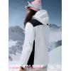 imageFREE SOLDIER Womens Waterproof Ski Snow Jacket Warm Fleece Lined Winter Rain Jacket with Hood Fully Taped SeamsWhite Black
