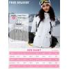 imageFREE SOLDIER Womens Waterproof Ski Snow Jacket Warm Fleece Lined Winter Rain Jacket with Hood Fully Taped SeamsWhite Black