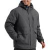 imageFREE SOLDIER Mens Waterproof Ski Jacket Fleece Lined Warm Winter Snow Coat with Hood Fully Taped SeamsCharcoal Gray