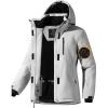 imageFREE SOLDIER Womens Waterproof Ski Snow Jacket Fleece Lined Warm Winter Rain Jacket with Hood Fully Taped SeamsLight Gray