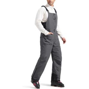 imageFREE SOLDIER Mens Insulated Waterproof Snow Bibs Ski OverallsGray