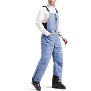 imageFREE SOLDIER Mens Insulated Waterproof Snow Bibs Ski OverallsTitanium Blue