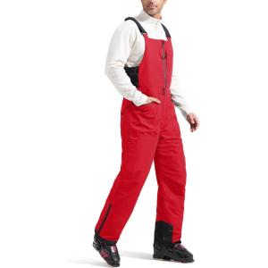 imageFREE SOLDIER Mens Insulated Waterproof Snow Bibs Ski OverallsUrban Red