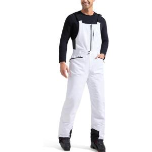 imageFREE SOLDIER Mens Insulated Waterproof Snow Bibs Ski OverallsWhite