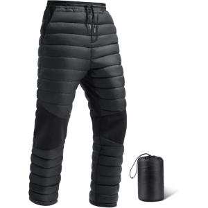 imageFREE SOLDIER Mens Warm Utility Puffy Quilted Insulated Pants Windproof Winter PantsBlack