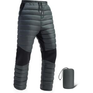 imageFREE SOLDIER Mens Warm Utility Puffy Quilted Insulated Pants Windproof Winter PantsGray