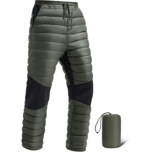 imageFREE SOLDIER Mens Warm Utility Puffy Quilted Insulated Pants Windproof Winter PantsGreen