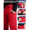 imageFREE SOLDIER Mens Waterproof Snow Insulated Pants Winter Skiing Snowboarding Pants with Zipper PocketsRed