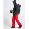 imageFREE SOLDIER Mens Waterproof Snow Insulated Pants Winter Skiing Snowboarding Pants with Zipper PocketsRed
