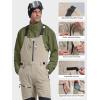 imageFREE SOLDIER Mens Ski Bibs Snow Insulated Waterproof Winter Overalls Ripstop Snowboarding PantsKhaki
