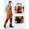 imageFREE SOLDIER Mens Ski Bibs Snow Insulated Waterproof Winter Overalls Ripstop Snowboarding PantsOrange