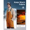imageFREE SOLDIER Mens Ski Bibs Snow Insulated Waterproof Winter Overalls Ripstop Snowboarding PantsOrange