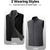 imageFREE SOLDIER Mens Winter Vest Outerwear Warm Fleece Lined Windproof Reversible Softshell Sleeveless Jacket for Work HikingBlack Gray