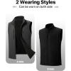 imageFREE SOLDIER Mens Winter Vest Outerwear Warm Fleece Lined Windproof Reversible Softshell Sleeveless Jacket for Work HikingGray Black