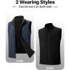 imageFREE SOLDIER Mens Winter Vest Outerwear Warm Fleece Lined Windproof Reversible Softshell Sleeveless Jacket for Work HikingNavy Black