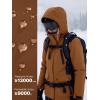 imageFREE SOLDIER Womens Waterproof Ski Jacket Fleece Lined Winter Coat Windproof Hooded Jacket Fully Taped SeamsBrown