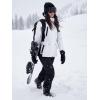 imageFREE SOLDIER Womens Waterproof Ski Jacket Fleece Lined Winter Coat Windproof Hooded Jacket Fully Taped SeamsWhiteblack