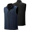 imageFREE SOLDIER Mens Winter Vest Outerwear Warm Fleece Lined Windproof Reversible Softshell Sleeveless Jacket for Work HikingNavy Black