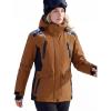 imageFREE SOLDIER Womens Waterproof Ski Jacket Fleece Lined Winter Coat Windproof Hooded Jacket Fully Taped SeamsBrown