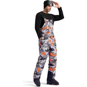 imageFREE SOLDIER Mens Snow Bibs Ski Pants Softshell Waterproof Insulated Warm Snow Pants Windproof Ski Bib OverallsCamo