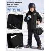 imageFREE SOLDIER Boys Waterproof Warm Ski Jacket Windproof Fleece Thick Kids Winter Coat with Hood for Snowboarding OutdoorDeep Black