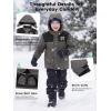imageFREE SOLDIER Boys Waterproof Warm Ski Jacket Windproof Fleece Thick Kids Winter Coat with Hood for Snowboarding OutdoorGrey